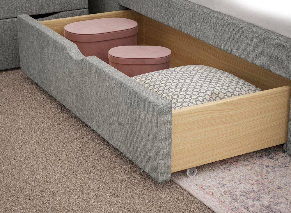 Lucia Upholstered Bed Frame in Grey