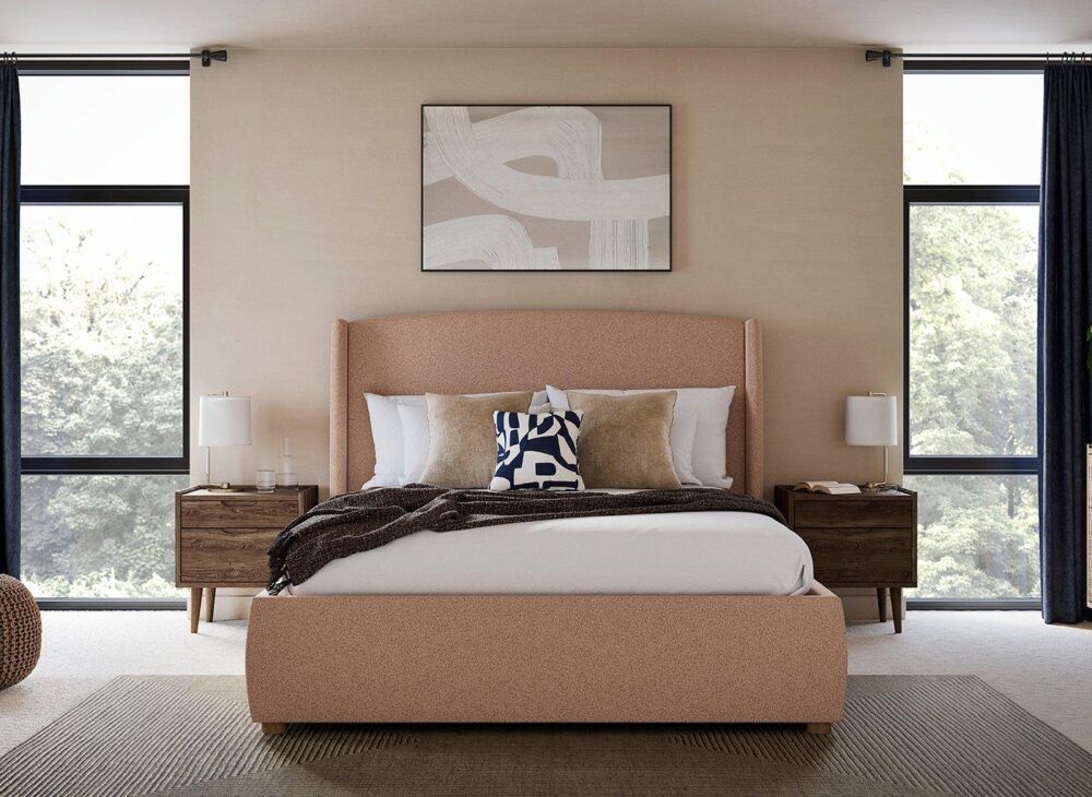 TEMPUR® Linford Sleepmotion Adjustable Upholstered Bed Frame in Pink