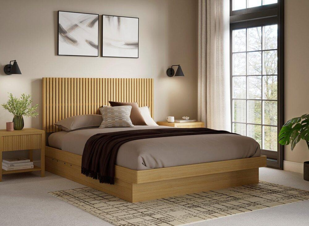 Hayden Platform Ottoman Bed with oak