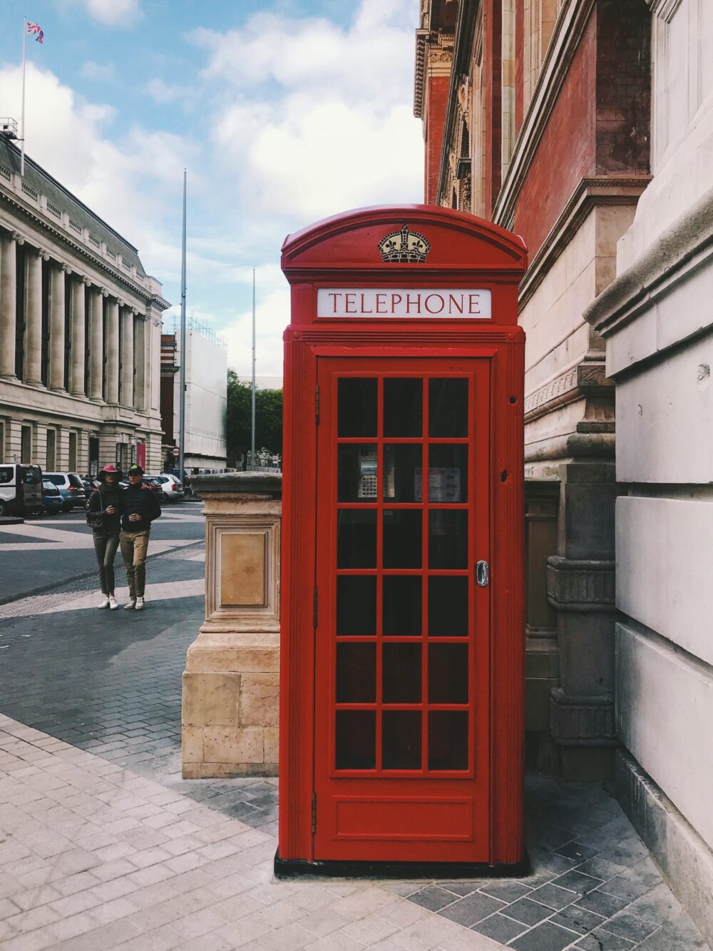 Red telephone box England