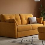 Vicenza 3-Seater Pull-Out Sofa Bed in mustard gold